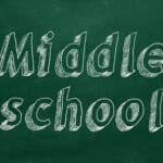 hand drawn "middle school" on chalkboard